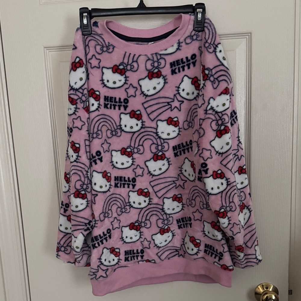 Hello Kitty Pink and White Patterned Sweatshirt